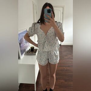 Matching Floral Shorts Set